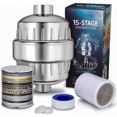 15 Stage Shower Water Filter with Carbon KDF for Hard Water